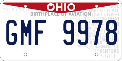 OH license plate GMF9978
