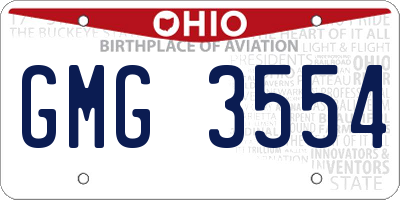 OH license plate GMG3554