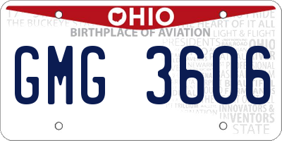 OH license plate GMG3606