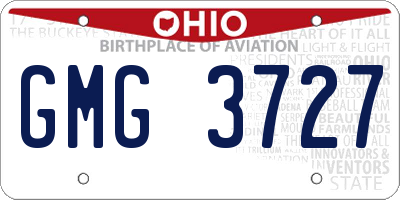 OH license plate GMG3727
