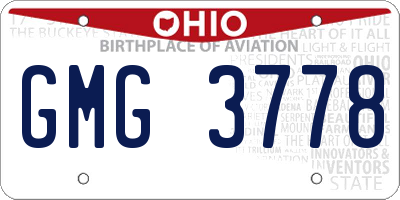 OH license plate GMG3778