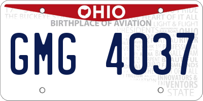 OH license plate GMG4037