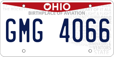 OH license plate GMG4066
