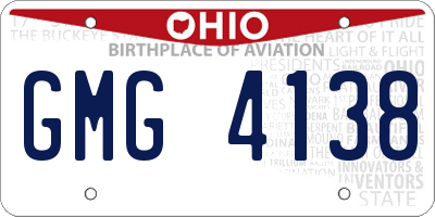 OH license plate GMG4138