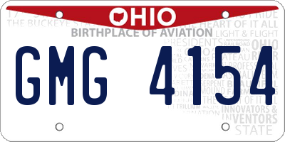 OH license plate GMG4154