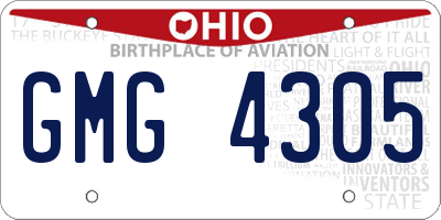 OH license plate GMG4305