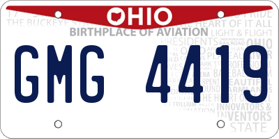 OH license plate GMG4419
