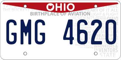 OH license plate GMG4620