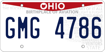 OH license plate GMG4786