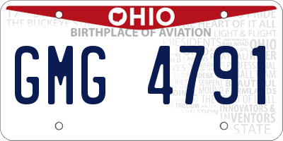 OH license plate GMG4791