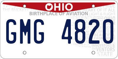 OH license plate GMG4820