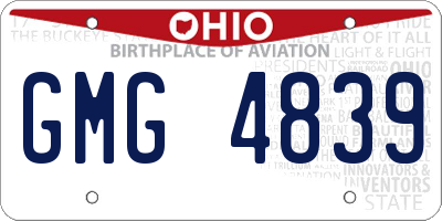 OH license plate GMG4839