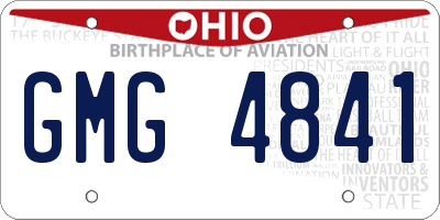 OH license plate GMG4841