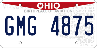 OH license plate GMG4875