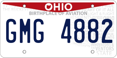 OH license plate GMG4882