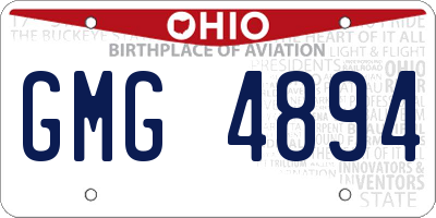 OH license plate GMG4894