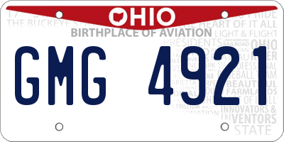 OH license plate GMG4921