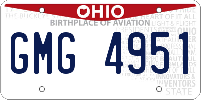 OH license plate GMG4951