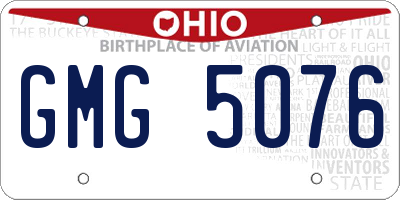 OH license plate GMG5076