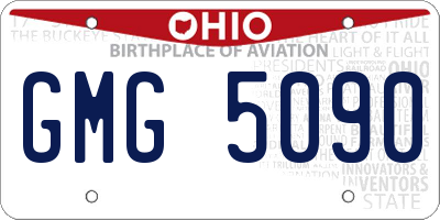 OH license plate GMG5090