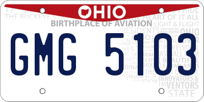 OH license plate GMG5103