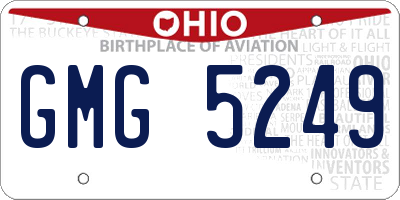 OH license plate GMG5249
