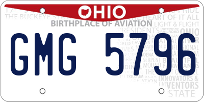 OH license plate GMG5796