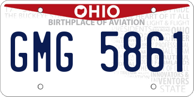 OH license plate GMG5861
