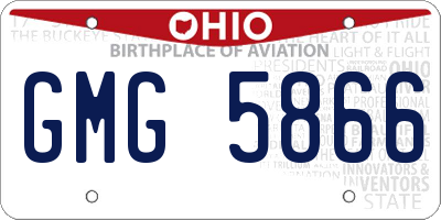 OH license plate GMG5866