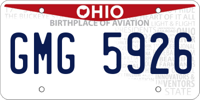 OH license plate GMG5926