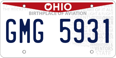 OH license plate GMG5931