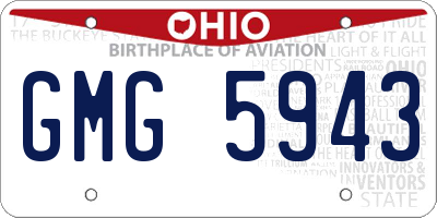 OH license plate GMG5943