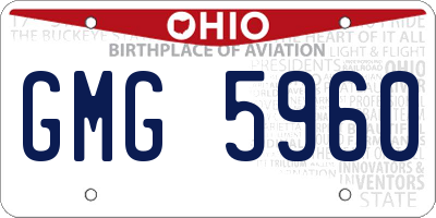 OH license plate GMG5960
