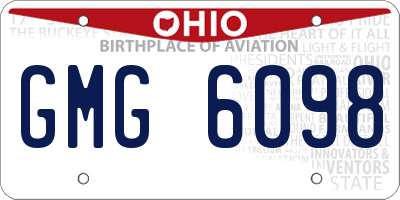OH license plate GMG6098
