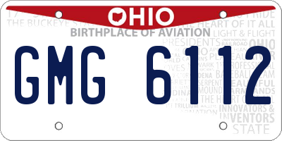 OH license plate GMG6112