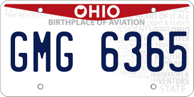 OH license plate GMG6365