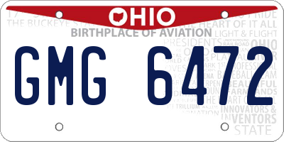 OH license plate GMG6472