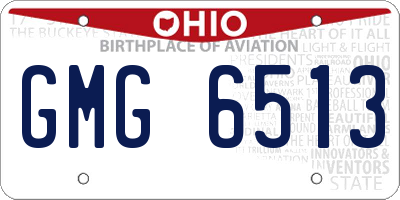 OH license plate GMG6513