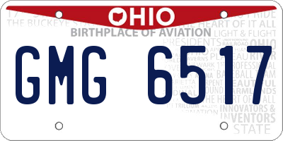 OH license plate GMG6517