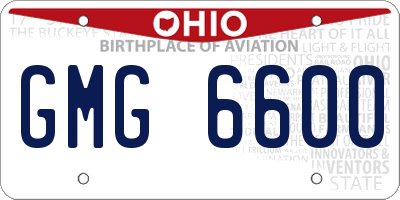 OH license plate GMG6600