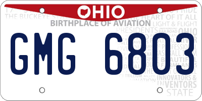 OH license plate GMG6803