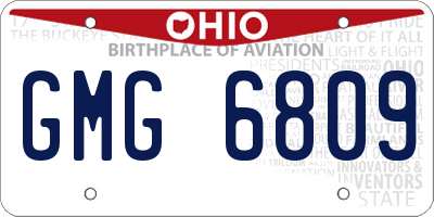 OH license plate GMG6809