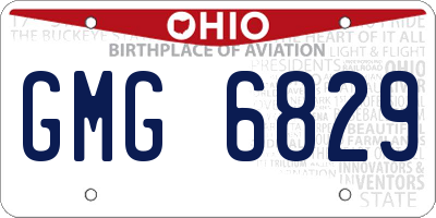 OH license plate GMG6829