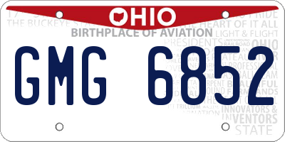 OH license plate GMG6852