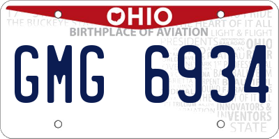 OH license plate GMG6934