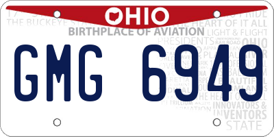 OH license plate GMG6949