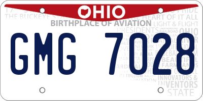 OH license plate GMG7028