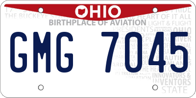 OH license plate GMG7045