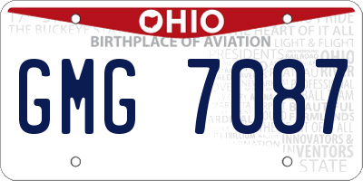 OH license plate GMG7087