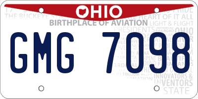 OH license plate GMG7098